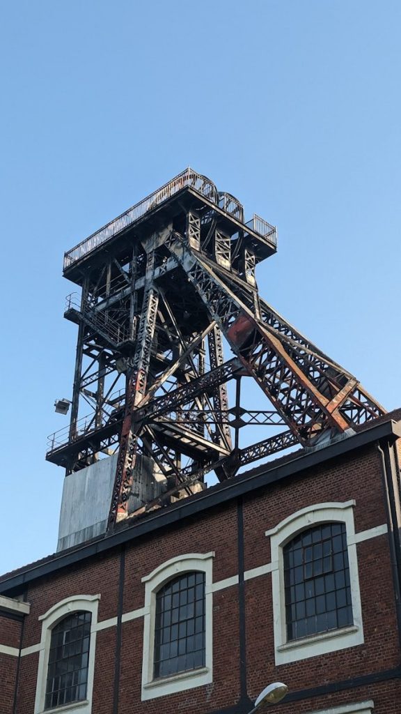 A large metal structure on top of a building